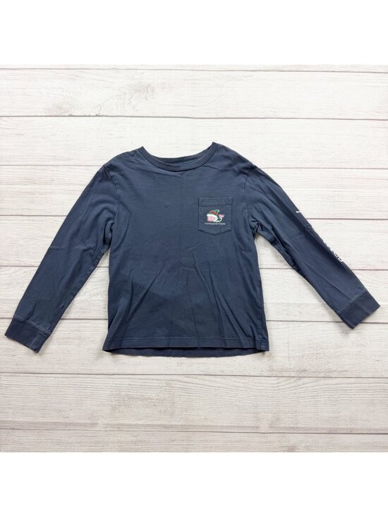 Vineyard Vines Other - Vineyard Vines Kids Merry Christmas Elf Whale Long Sleeve Navy Shirt 6